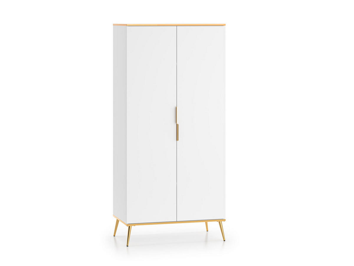 KLEIDERSCHRANK VITERBO Weiß 92x53x195 cm - Weiß, Holzwerkstoff (92/195/53cm) - FURNLUX