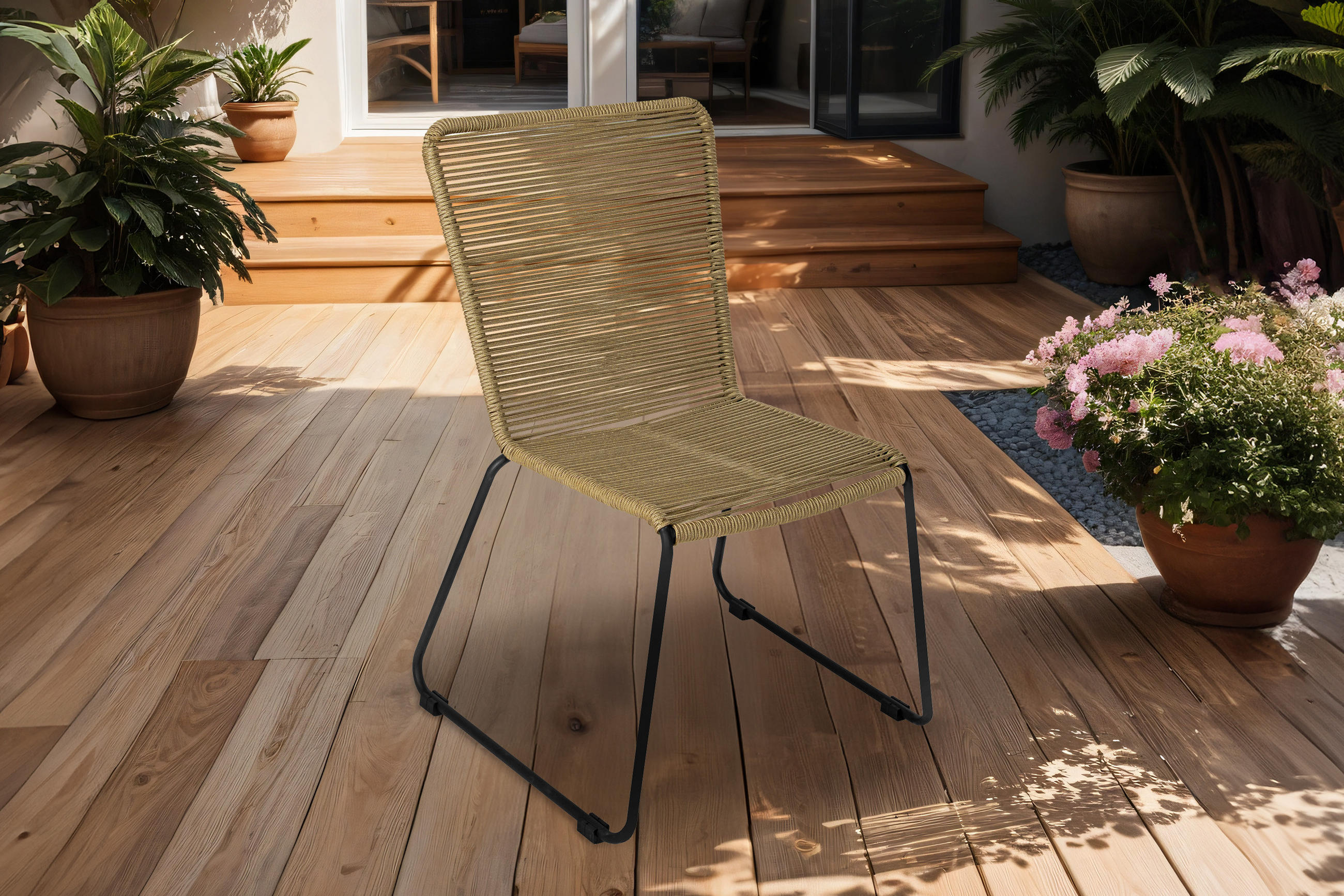 GARTENSTUHL 4ER-SET ISRA - Taupe, Textil/Metall (58/88/55cm) - SAM