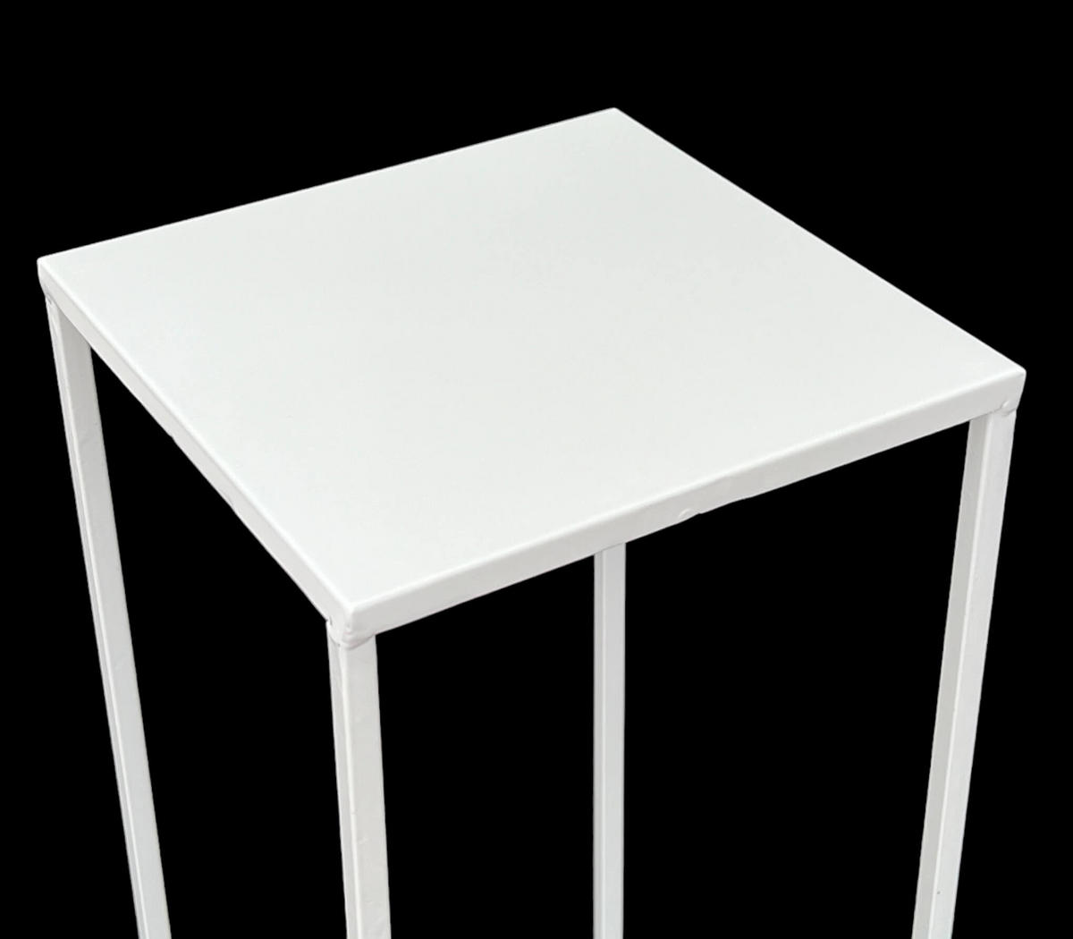 DANDIBO Blumenhocker Metall Weiß Eckig 60 cm Blumenständer Beistelltisch 96482 M Blumensäule Modern Pflanzenständer Pflanzenhocker - Weiß, Metall (23/60/23cm) - DanDiBo