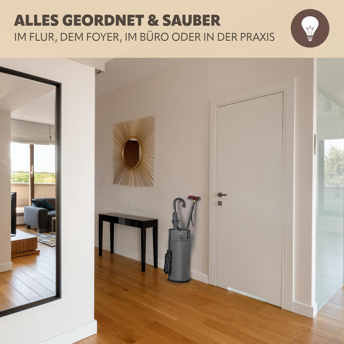 SCHIRMSTÄNDER, mit Abtropfschale, Metall, grau - Grau, Metall (22/50.5/22cm) - bremermann