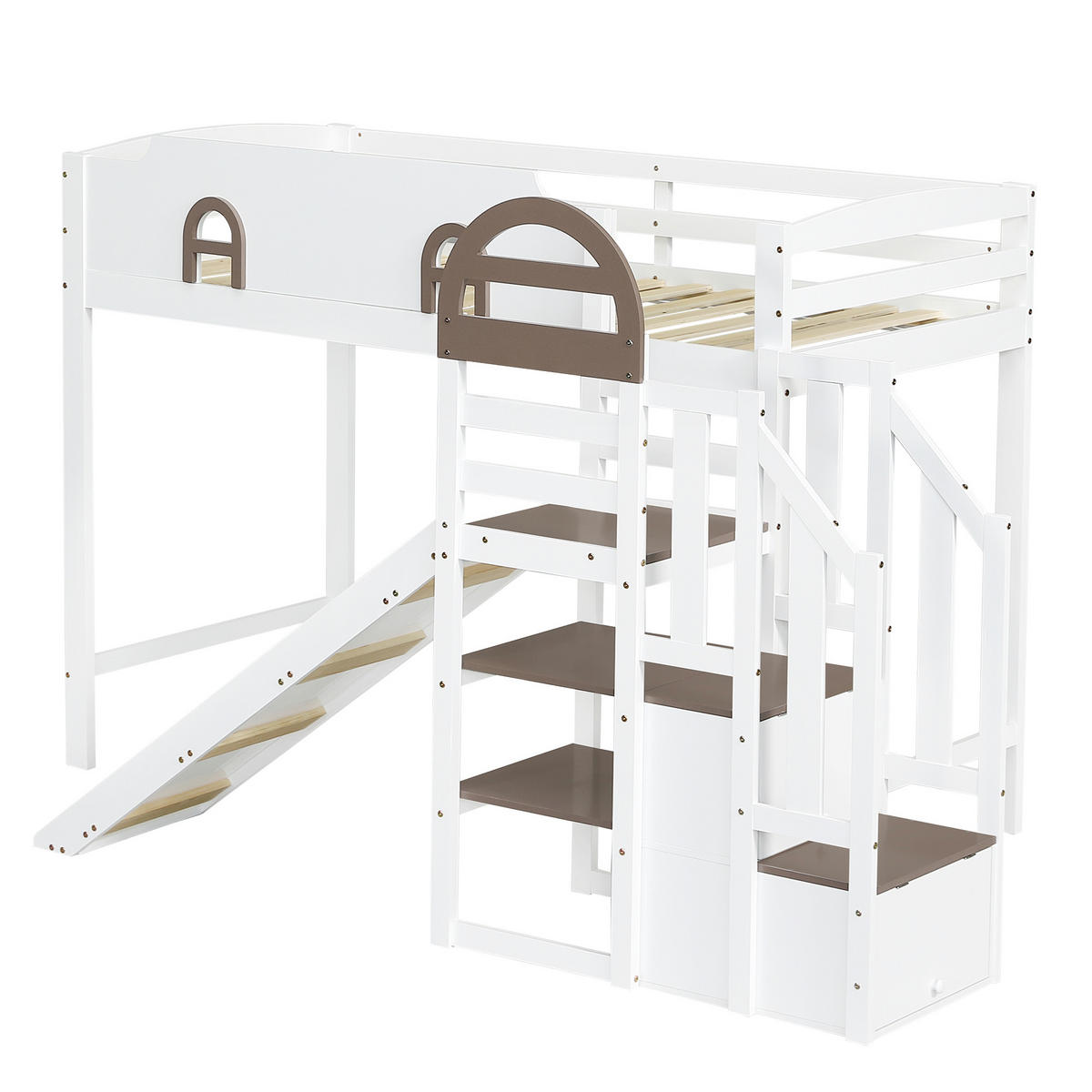 HOCHBETT 90/200 cm Weiß, Braun - Weiß, Holz/Holzwerkstoff - Raumix