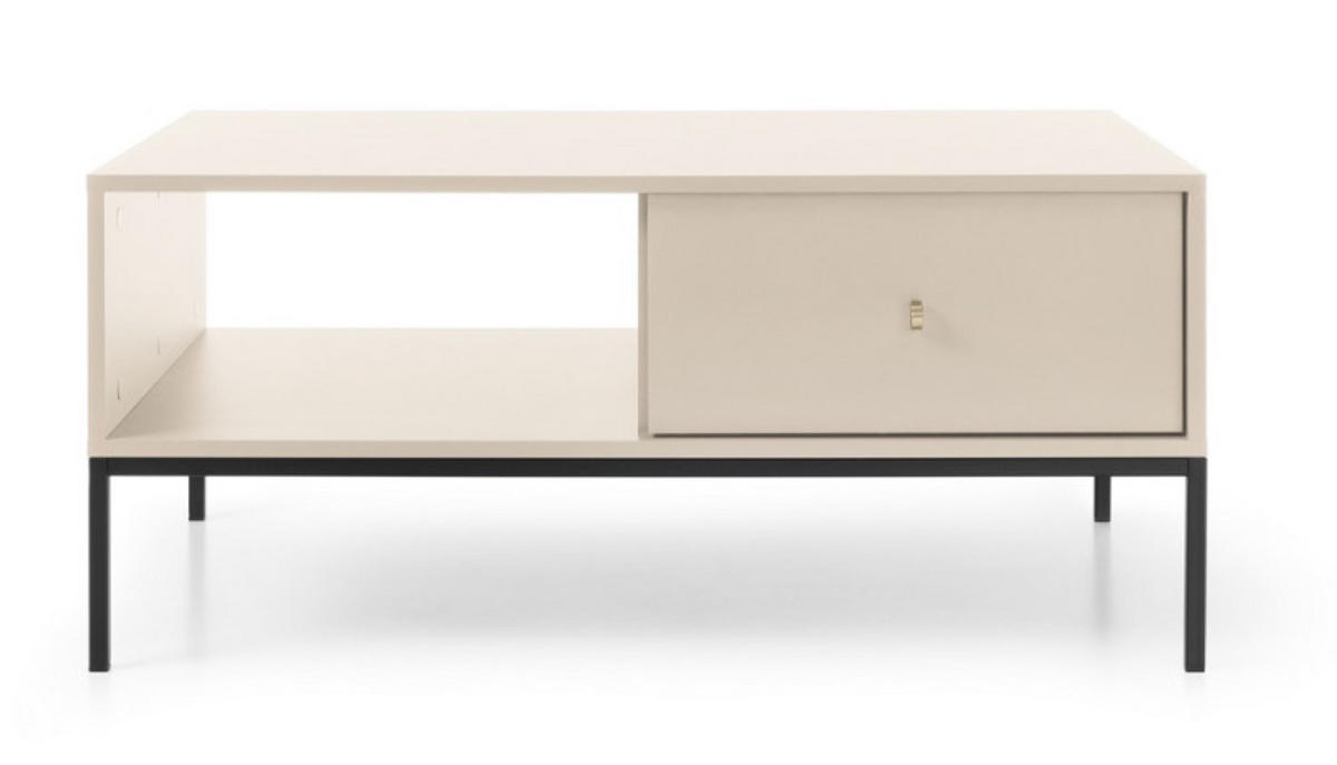 TISCH Beige MONAKO Mit Schwarzem Gestell Mit Metallgestell - Beige, Holzwerkstoff (1/68/46.2cm) - Sepro Meble