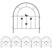 GARTENZAUN Stahl 300 cm x 70 cm - Schwarz, Metall (1/70cm) - Outsunny