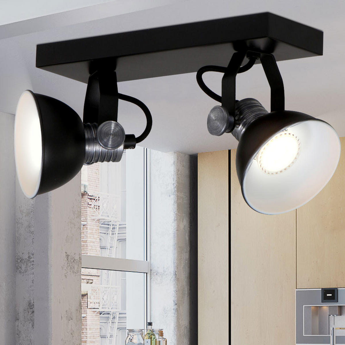 LED DECKENLEUCHTE BROOKLYN Rostbraun Metall - Braun, Metall (29/10/18cm)