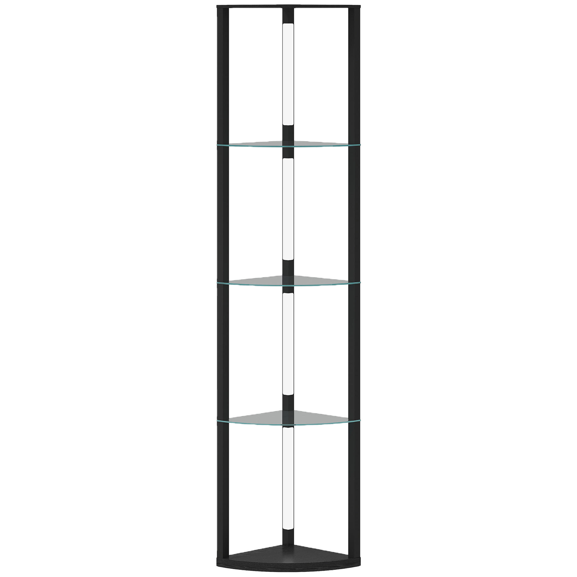 HOMCOM STOJACÍ lampa MDF sklo černá