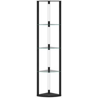 STEHLAMPE MDF Glas Schwarz - Schwarz, Holzwerkstoff (41.5/29.5/162cm) - HOMCOM