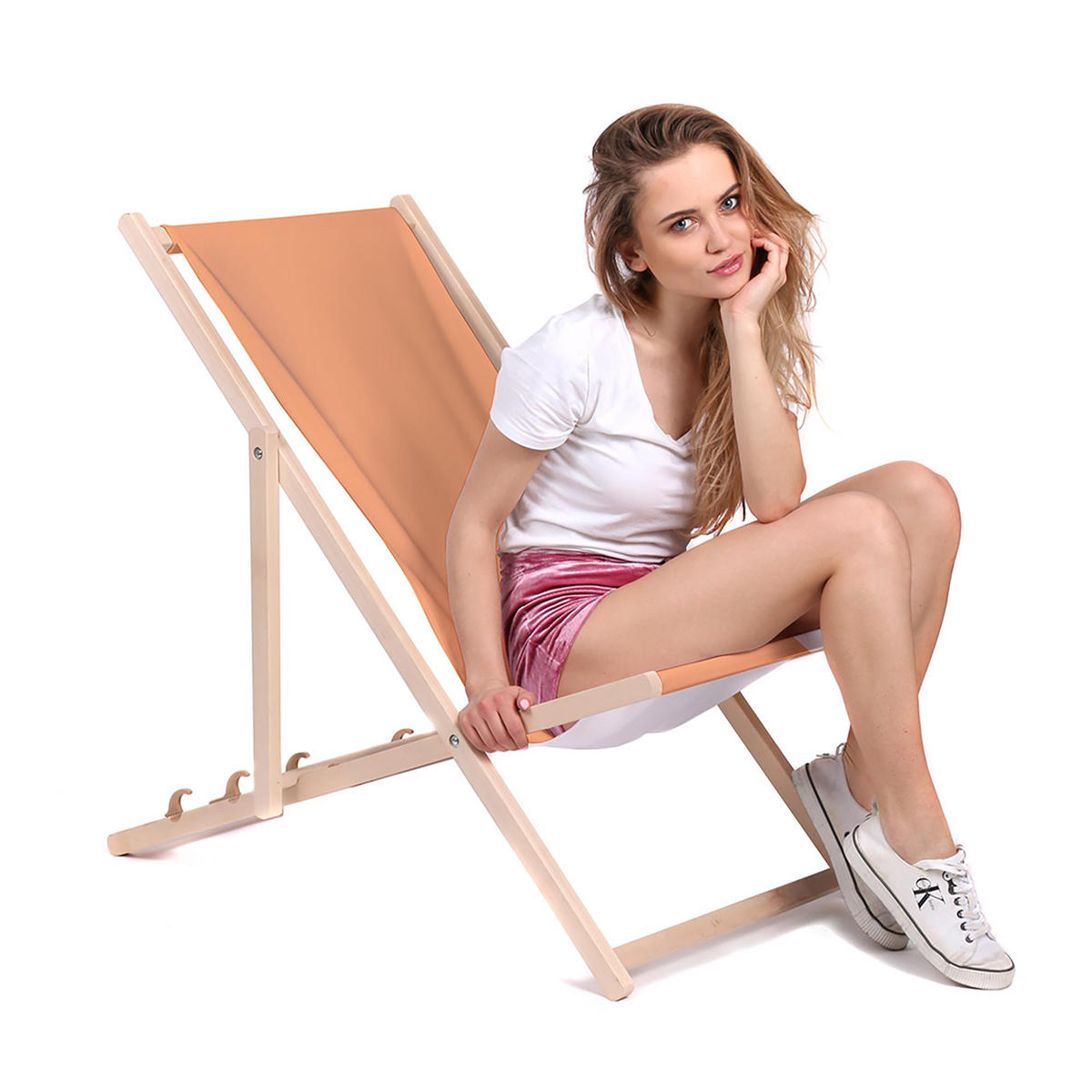 HOLZLIEGESTUHL klappbar Buchenholz Beige M - Beige, Holz (54/85/92cm) - Dreamroots