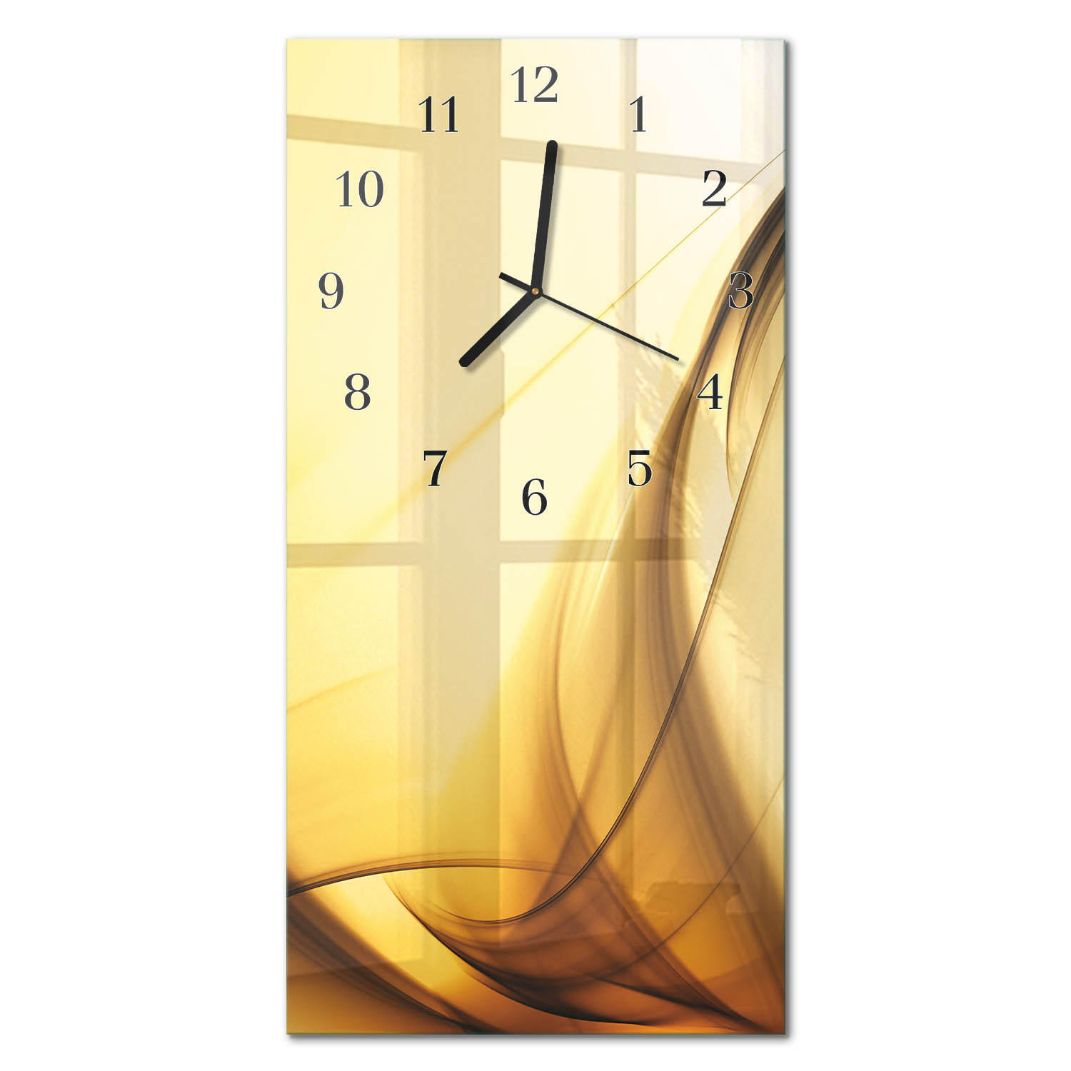 WANDUHR 60x30 cm - Abstrakte Linien - Beige, Glas (30/60/0.4cm) - TULUP