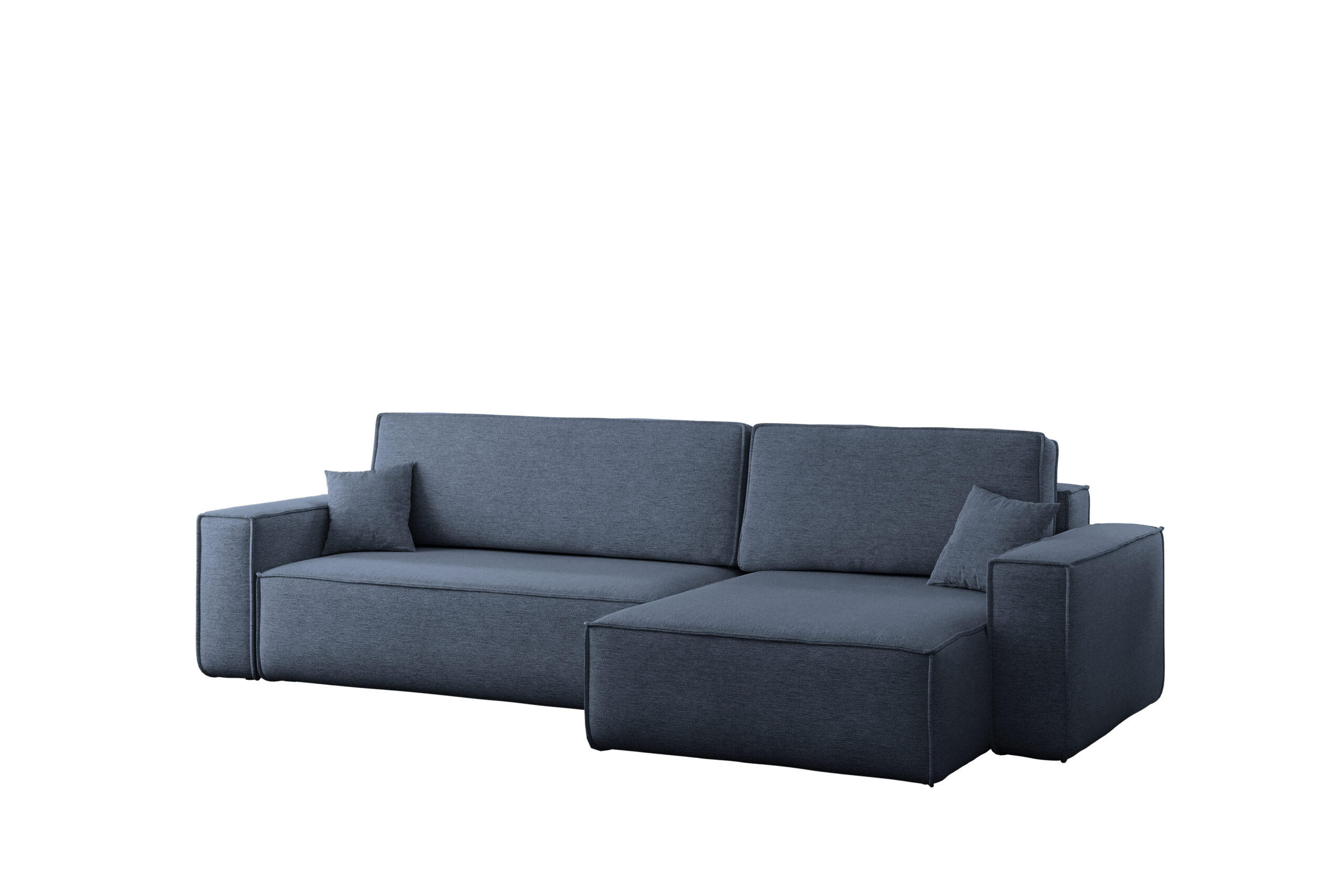 ECKSOFA Mit Schlaffunktion Und Bettkasten, Eckcouch Best XL Stoff Verita Marineblau Rechts - Dunkelblau, Holz (274/145cm) - Kaiser Möbel