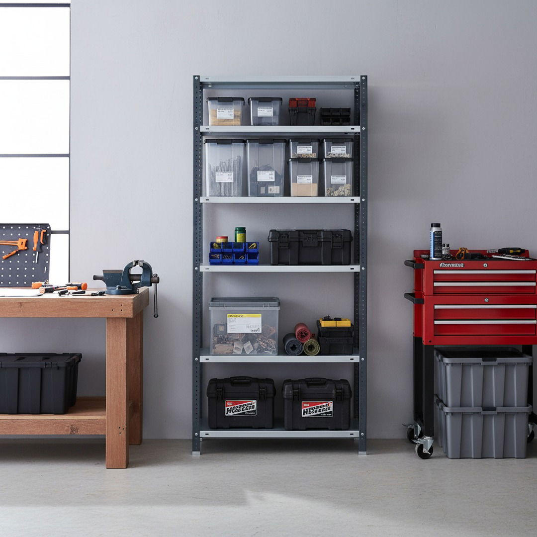 SCHRAUBREGAL PANDA TALL | HxBxT 200x90x50cm | 6 Fachböden | Fachlast 100kg | Anthrazit-Weiß - Anthrazit, Metall (90/200/50cm) - PROREGAL