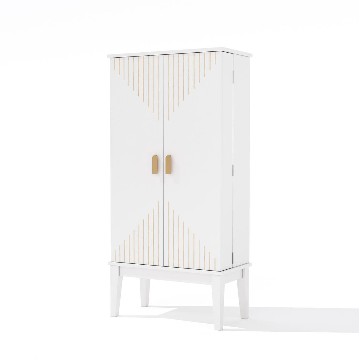 BUFFET 120/30/59 cm Weiß aus MDF mit 2 Türen - Weiß, Holzwerkstoff (59/120/30cm) - OKWISH