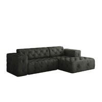 ECKSOFA L-Form Gesteppt LUX Stoff Whisper Rechts Graphit - Graphitfarben, Holz/Kunststoff (266/165cm) - Kaiser Möbel
