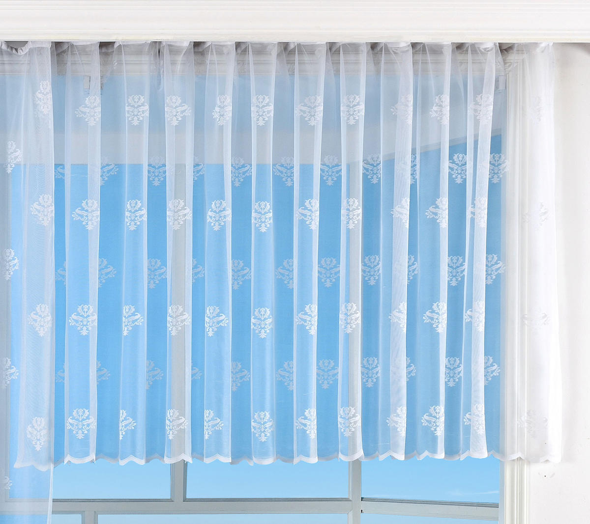 VORHANG BLUMENMUSTER HxB 145x300 cm Weiß - Weiß, Textil (300/145cm) - Gardinenbox