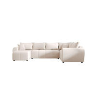 WOHNLANDSCHAFT MOLISA U PLUS Itaka 16 Rechts mit Schlaffunktion - Beige, Textil (303/82/208cm) - Bedante