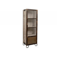 VITRINE Mango 60x40x180 braun lackiert HEAVY INDUSTRY #240 - Braun, Holz (60/180/40cm) - Massivmoebel24