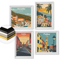 WANDBILDER 4er-Set - 50x50 cm & 40x60 cm Weißer Rahmen - Stadt- und Naturlandschaften - Weiß, Kunststoff (50/50cm) - ArtPrintCave