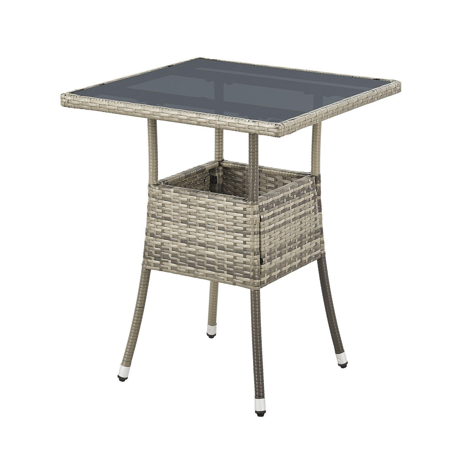 GARTENTISCH Yoro grau 60x60 cm - Grau, Kunststoff (60/60/73cm) - Juskys