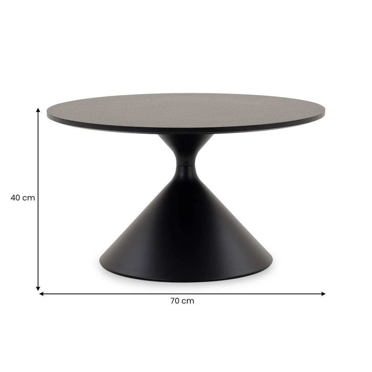 COUCHTISCH ISOMA - Schwarz, Holzwerkstoff (70/70/40cm) - IDIMEX