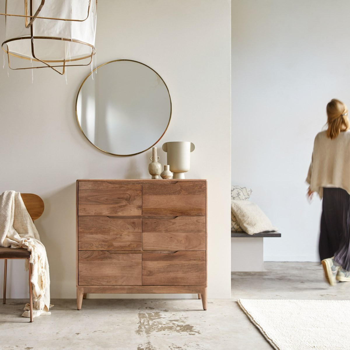 KOMMODE Gabrielle Braun aus Mango - Braun, Holz (100/100/40cm) - Tikamoon