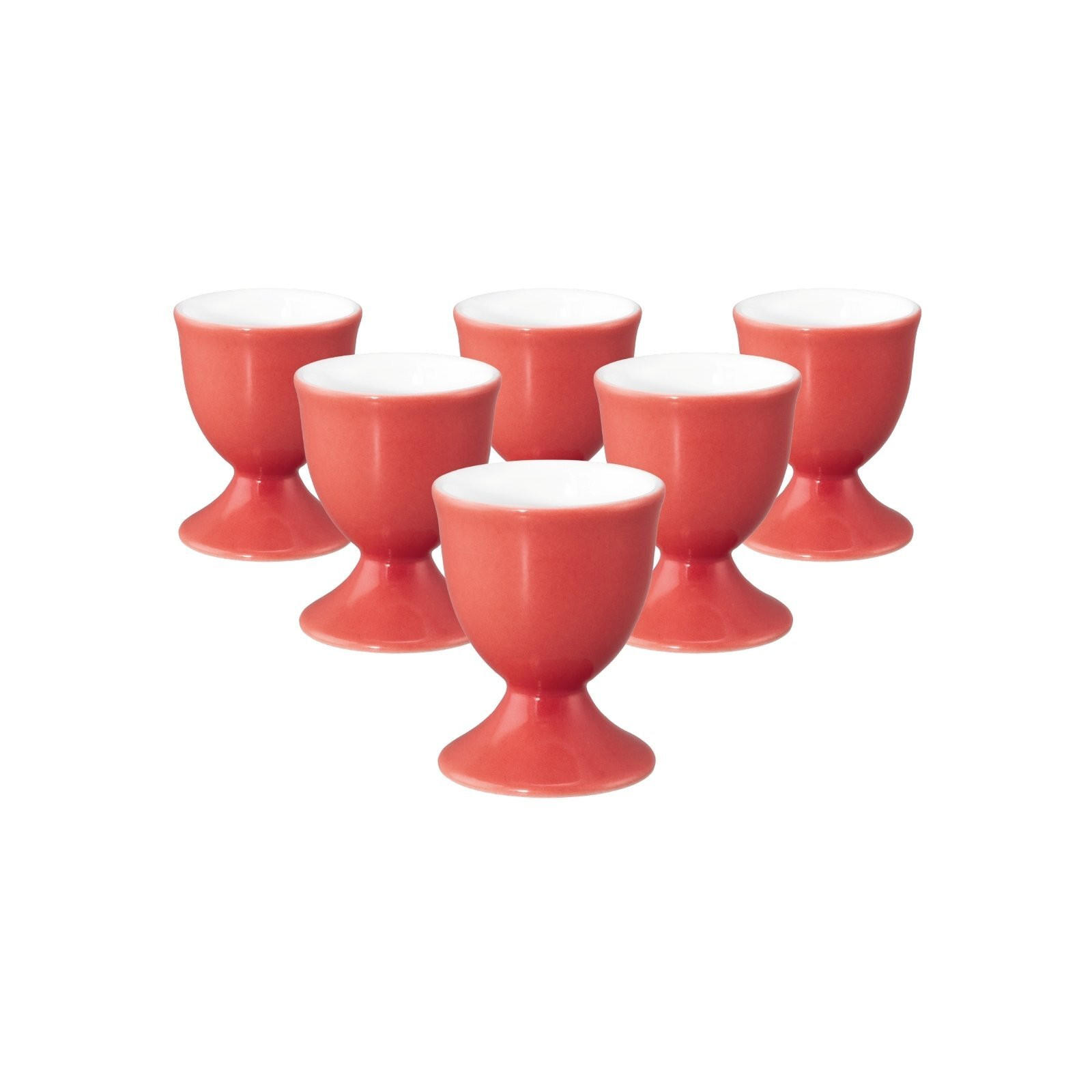 EIERBECHER Liberty Pure Colors Flamingo Red ø 4,9 cm 6er Set - Rot, Keramik (4.9/6.4/4.9cm) - Seltmann Weiden