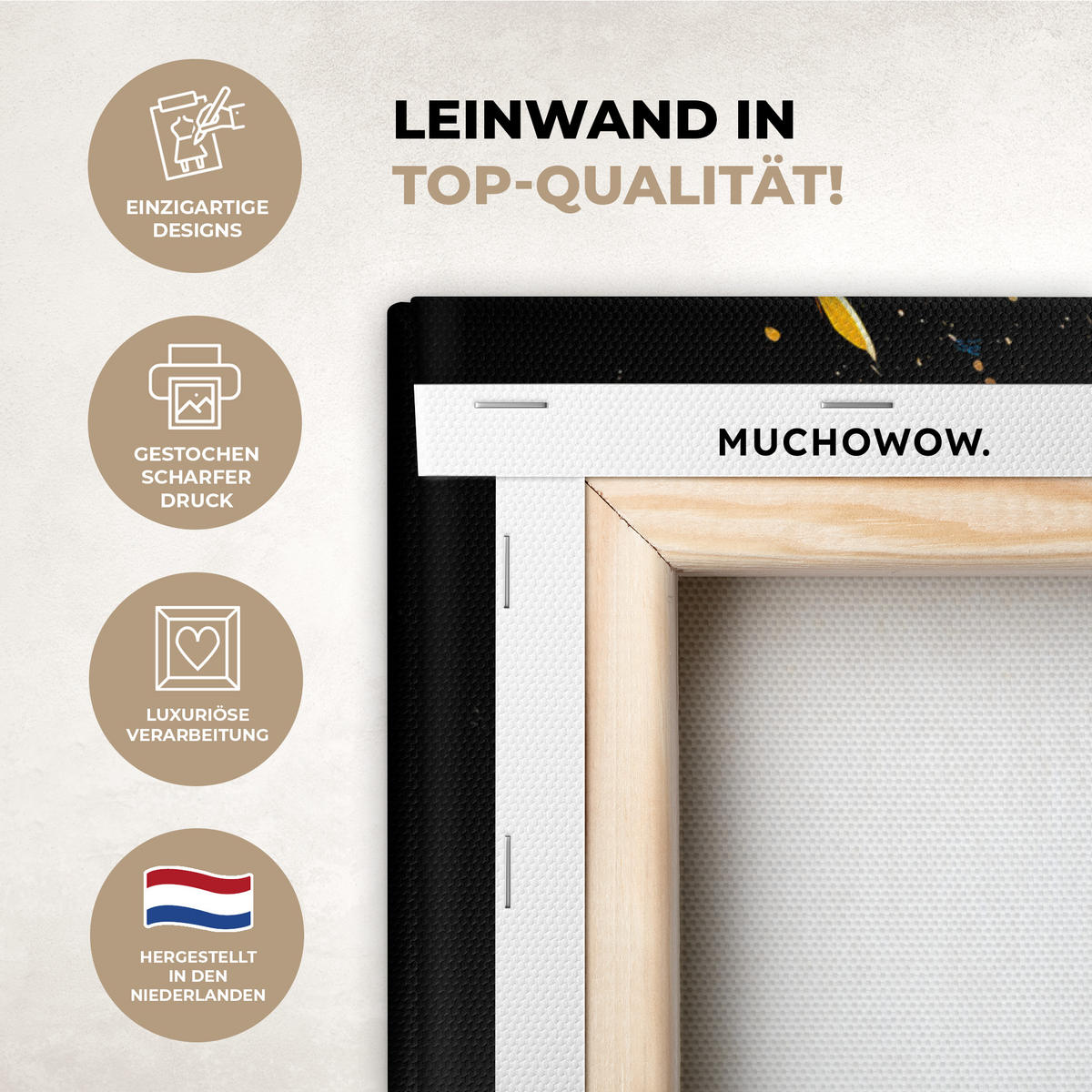 LEINWANDBILD Kaffee - Graffiti - Trinken - Abstrakt Wandbilder 80x60 cm - Mokka, Textil (80/60cm) - MuchoWow