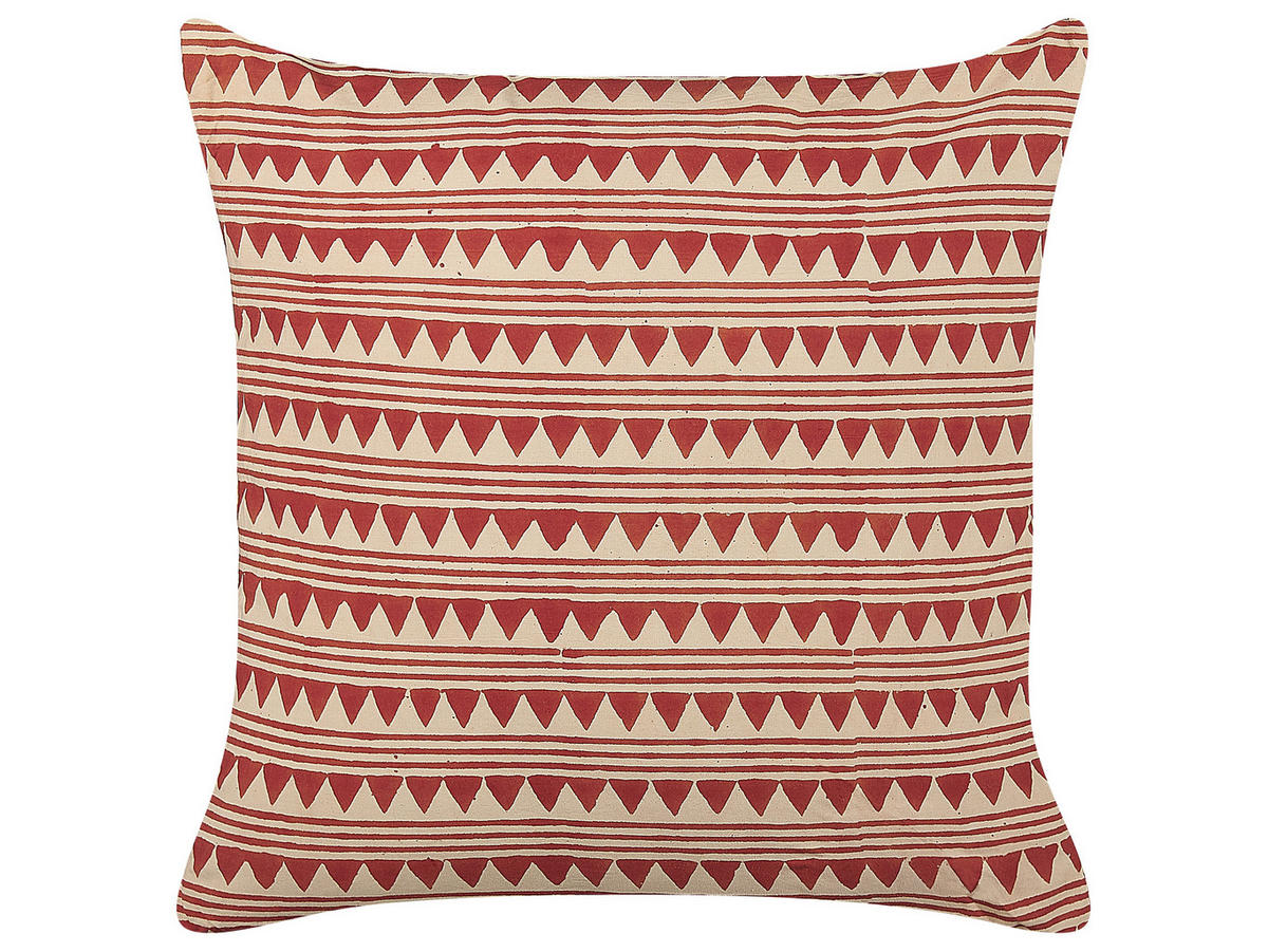 DEKOKISSEN Rot 45/45 cm Deglupta - Rot, Naturmaterialen/Textil (45/45cm) - Beliani