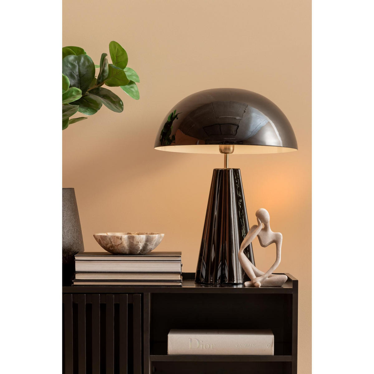 TISCHLAMPE Amplio XL Schwarz 30/30/56 cm - Schwarz, Metall (30/30/56cm) - Leitmotiv