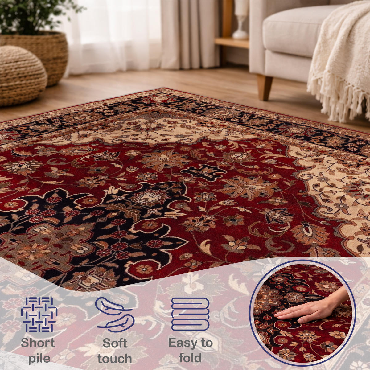 KURZFLORTEPPICH 120/160 cm Seoul 453 - Rot, Textil (120/160cm) - Paco Home