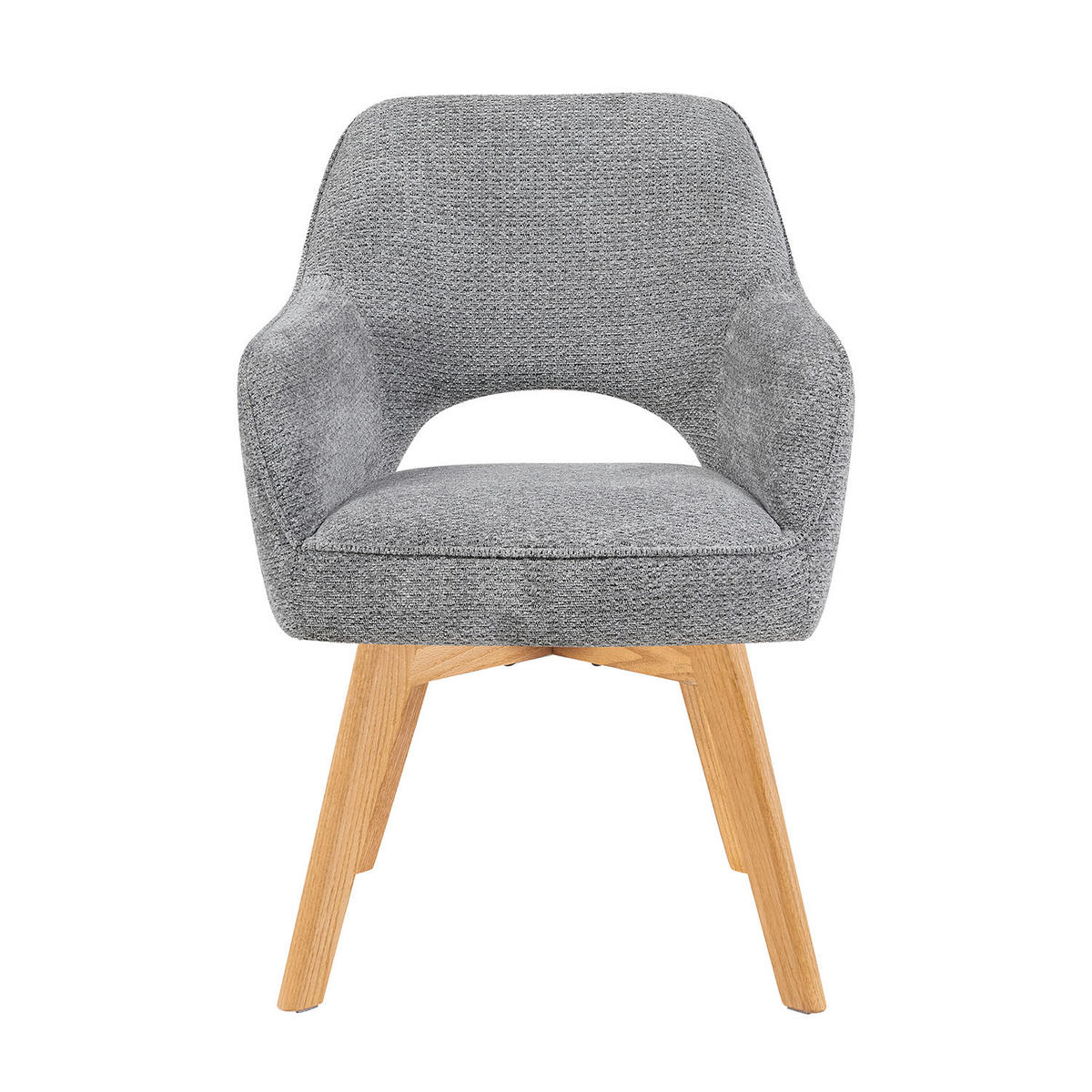 DREHSTUHL Mika-Mara 2er-Set - Honigeiche/Dunkelgrau, Eichenholz/Holz (60/87/65cm) - DUBI Möbel