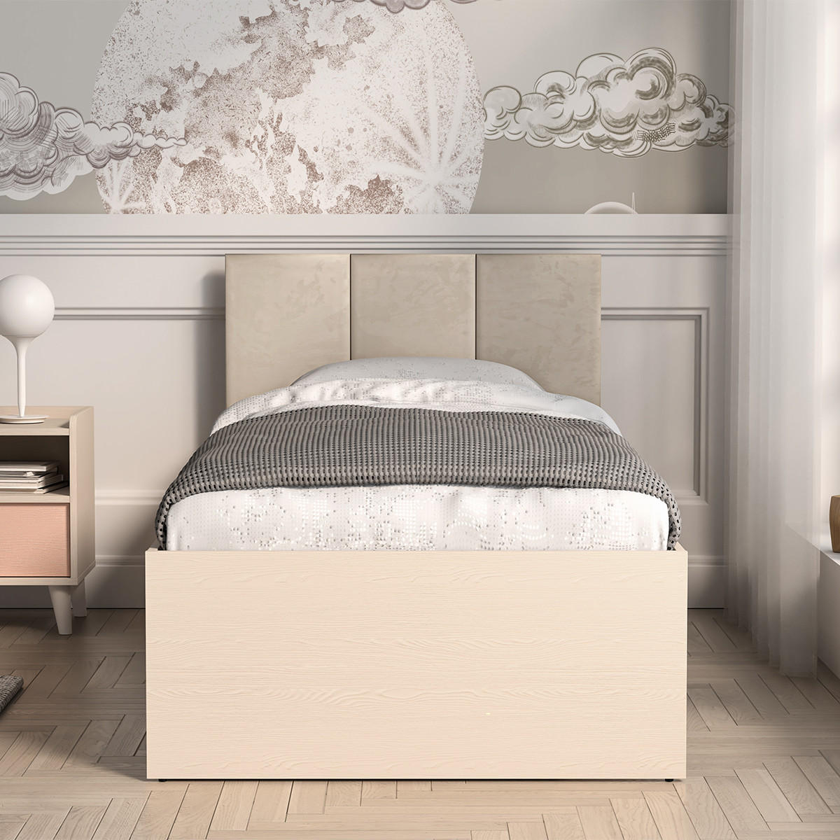 POSTEL 90/200 Alycia Béžová - efekt dřeva - hnědá, dřevo (90/200cm) - Petits-meubles