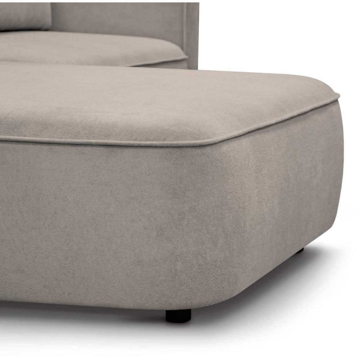 ECKSCHLAFSOFA Carlos cappuccino - Schwarz/Cappuccino, Kunststoff/Textil (265/170cm) - Beautysofa
