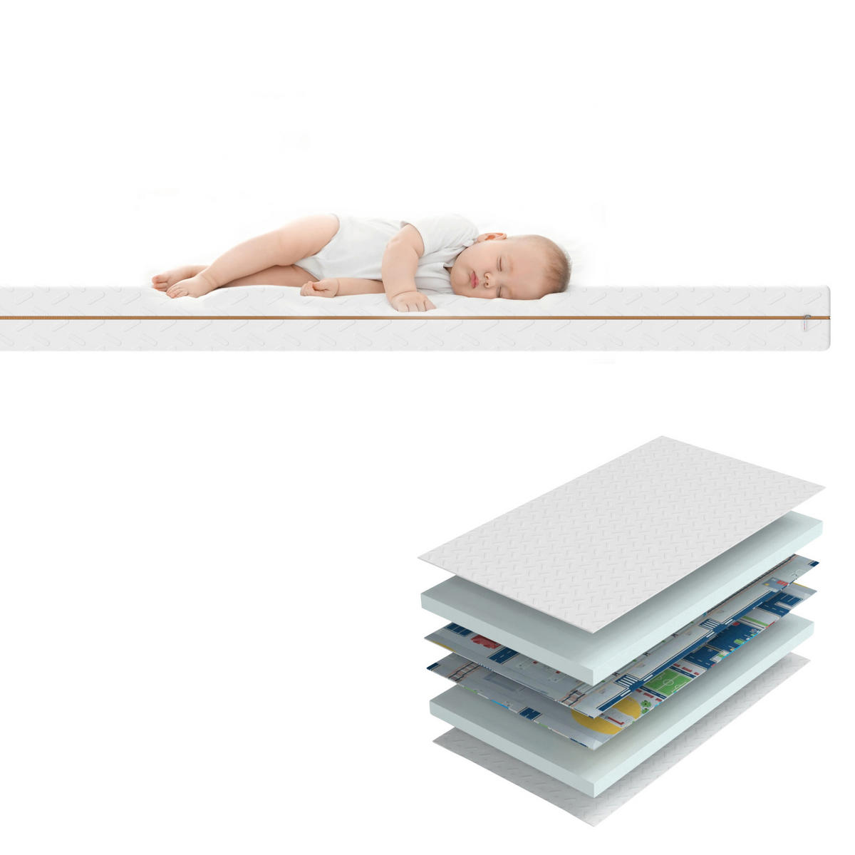 SPIELTEPPICH & Kindermatratze 2in1 Spiel und Schlafmatte Junge - Multicolor, Textil (130/140cm) - Gowoll