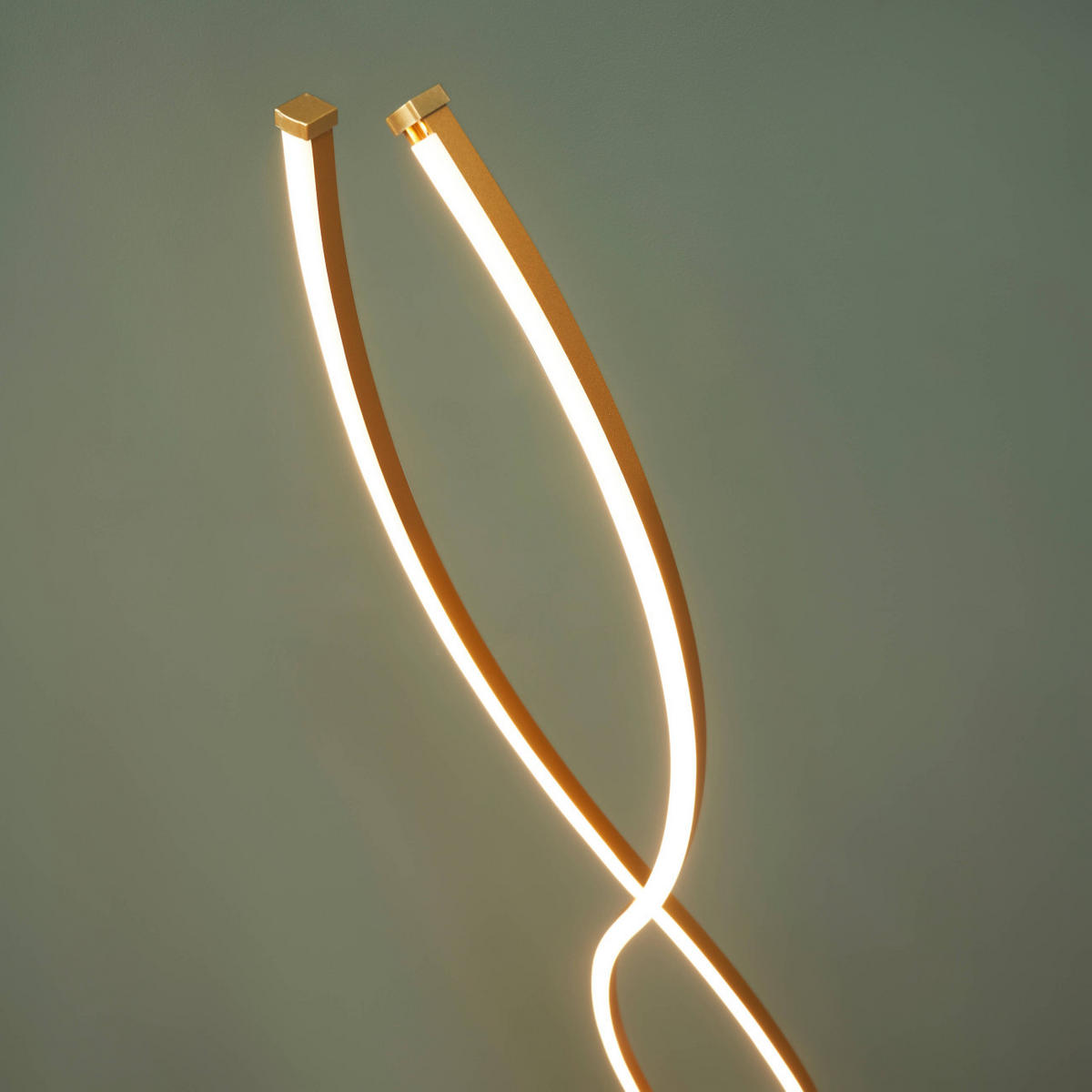 STEHLEUCHTE Orionis, Gold / Messing, 150cm, Dimmbar - Goldfarben, Metall (20/16/150cm) - KOSILUM