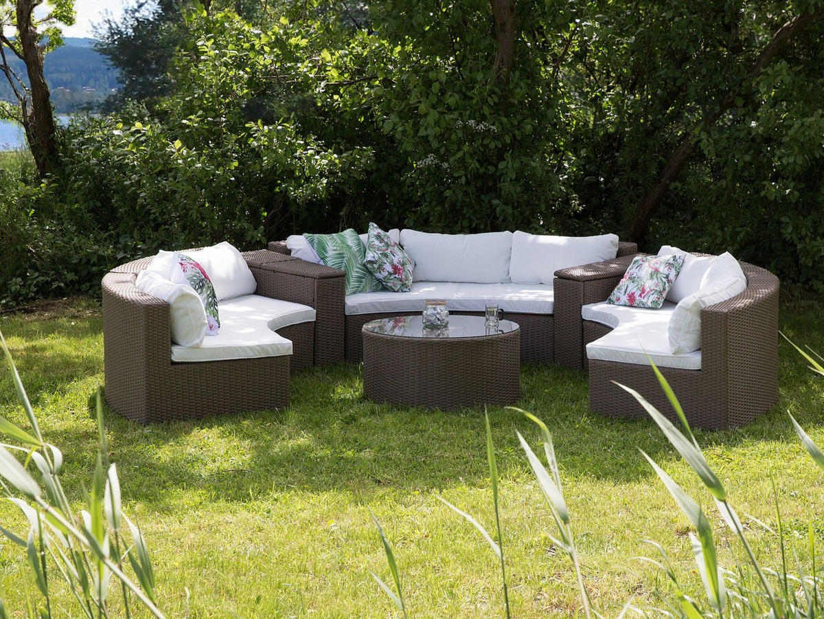 LOUNGE-SET braun Severo - Braun, Kunststoff - Beliani