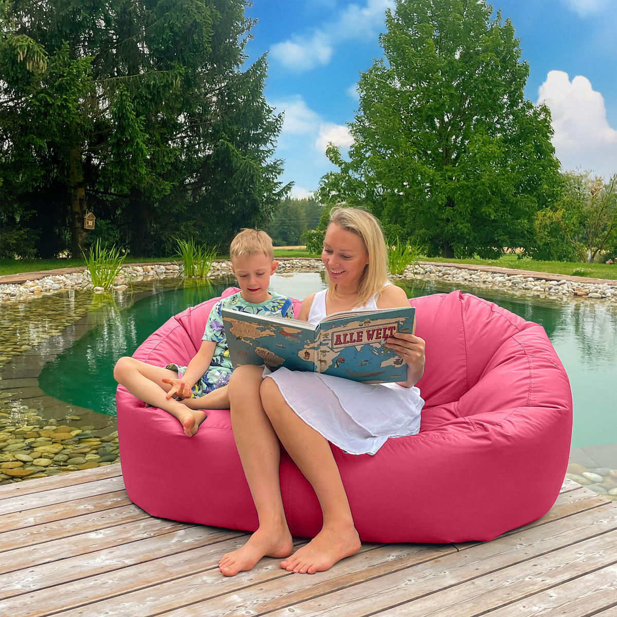 SITZSACK SOFA Lounge pink für Indoor und Outdoor - Pink, Textil (1600/60/1000cm) - Bruni