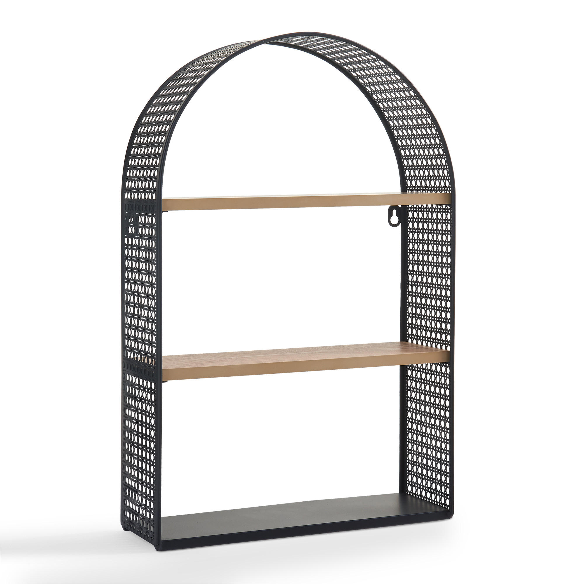 WANDREGAL Jäller II. - Schwarz, Holzwerkstoff/Metall (34.5/53/13.5cm) - [en.casa]