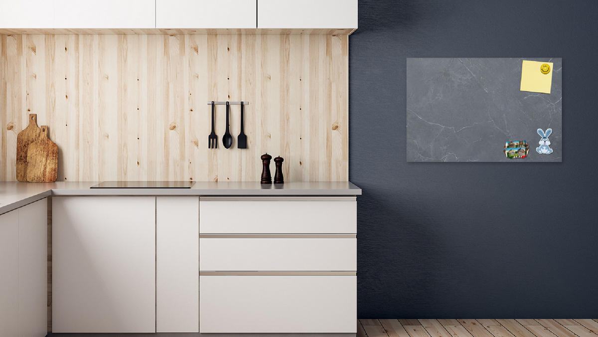 MAGNETTAFEL ANTHRAZIT MARMOR 90x60cm - Grau, Metall (90/60/1.8cm) - ALLboards
