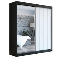 SCHWEBETÜRENSCHRANK 180 CM GLIDE Farbe: Schwarz , weiß - Schwarz/Weiß, Holzwerkstoff (180/215/59.5cm) - A&J MöbelLand