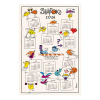 GESCHIRRTUCH Shadoks Calendrier 2026 ekrü 48 x 72 cm - Weiß, Textil (48/72cm) - Winkler