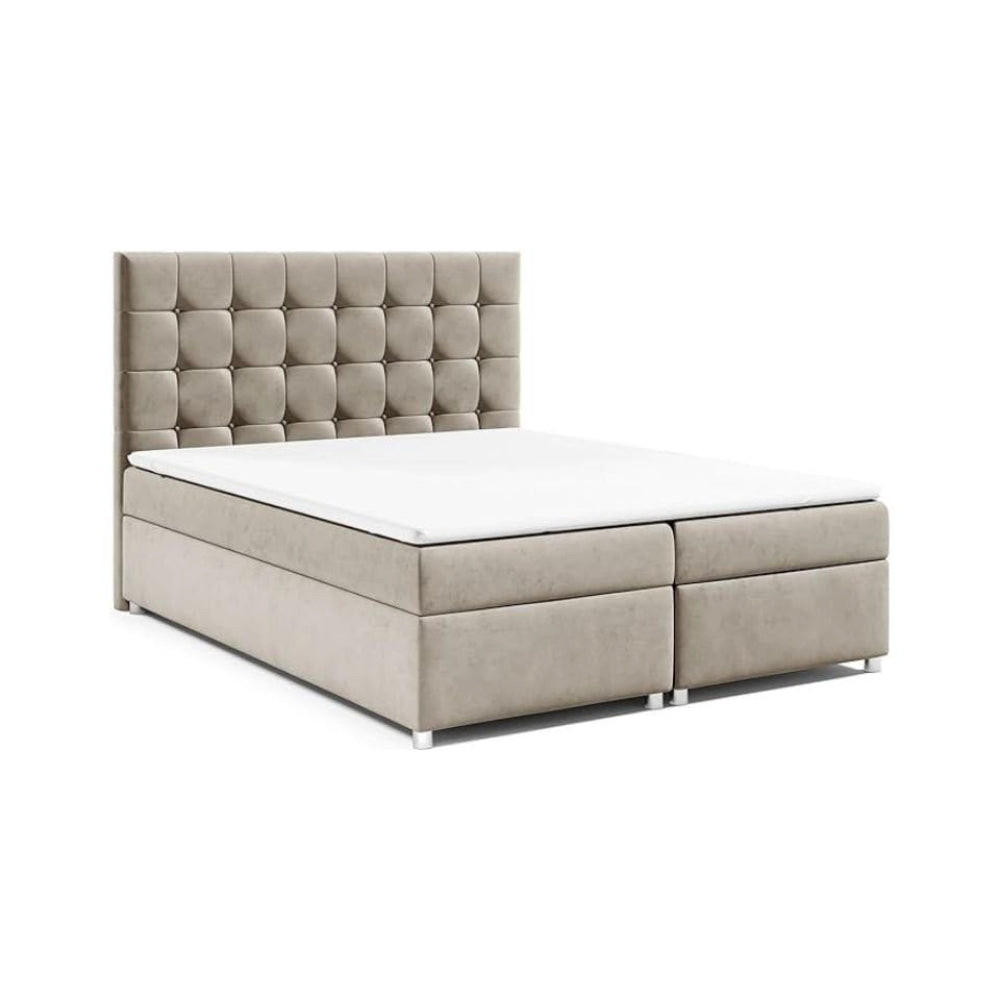 BOXBETT mit Bettkasten Trinity K9 Bonellfederkern inkl. Topper - Beige, Holz/Holzwerkstoff (200/200cm) - Best For Home