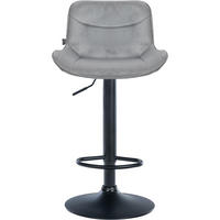 BARHOCKER Vulcano Samt schwarz grau - Schwarz/Grau, Textil/Metall (49/106/51cm) - TPFLiving