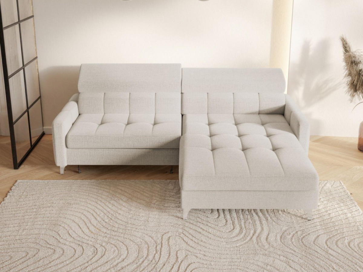 ECKSOFA Hellgrau BAMBINO Mit Verstellbaren Kopfstützen Rechts - Hellgrau/Grau, Textil (174/223cm) - Sepro Meble