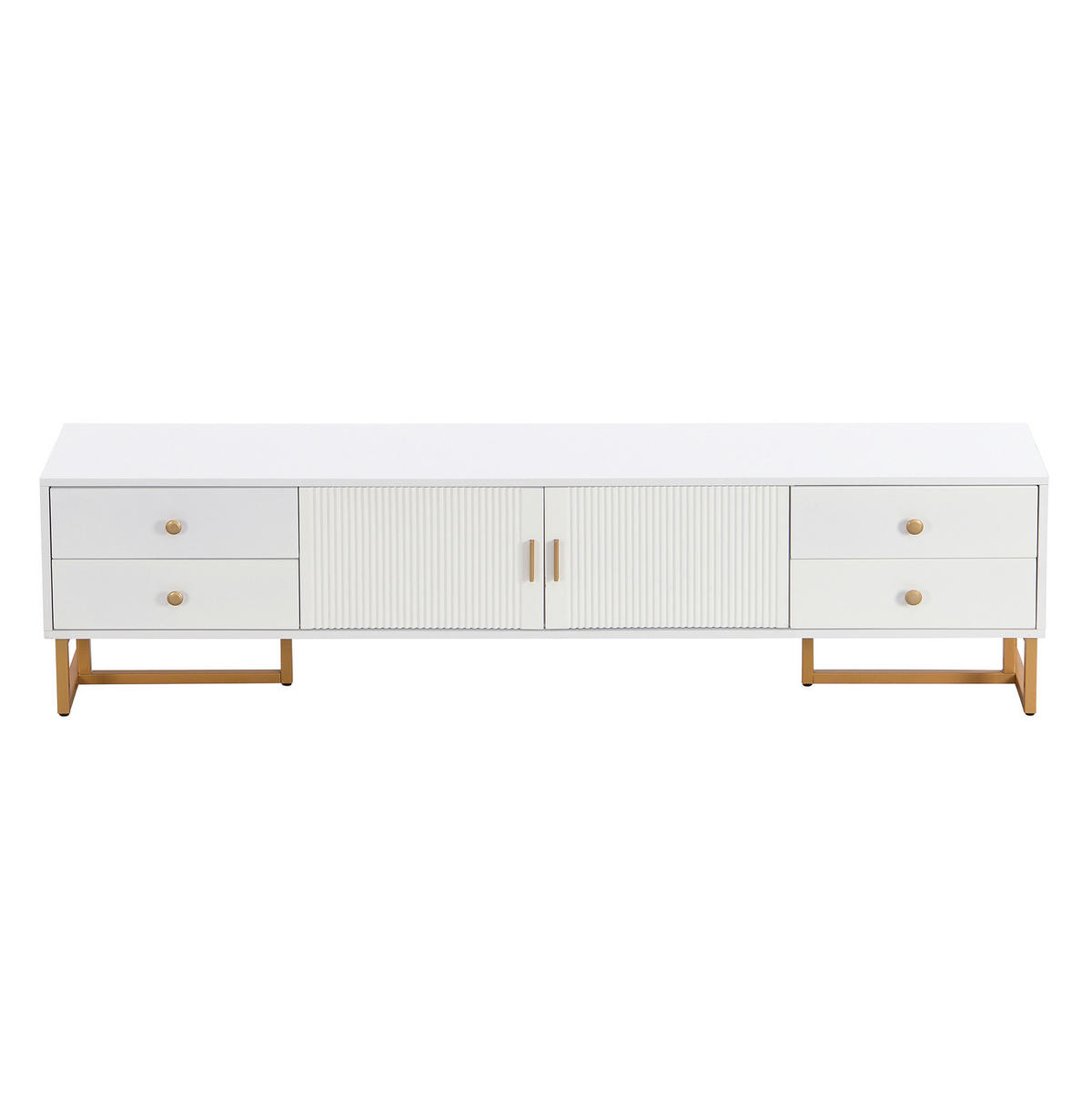 TV-ELEMENT mit 4 Schubladen und 2 Türen 175 cm MDF Weiß - Weiß, Holzwerkstoff (30/46/175cm) - Beauniv