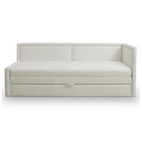 JUGENDBETT Caprili Creme mit Bettkasten - Creme/Schwarz, Kunststoff/Textil (163/189cm) - Selsey