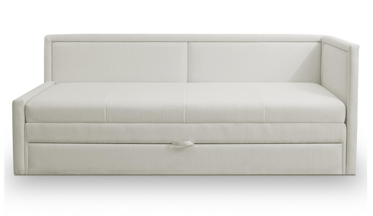 JUGENDBETT Caprili Creme mit Bettkasten - Creme/Schwarz, Kunststoff/Textil (163/189cm) - Selsey
