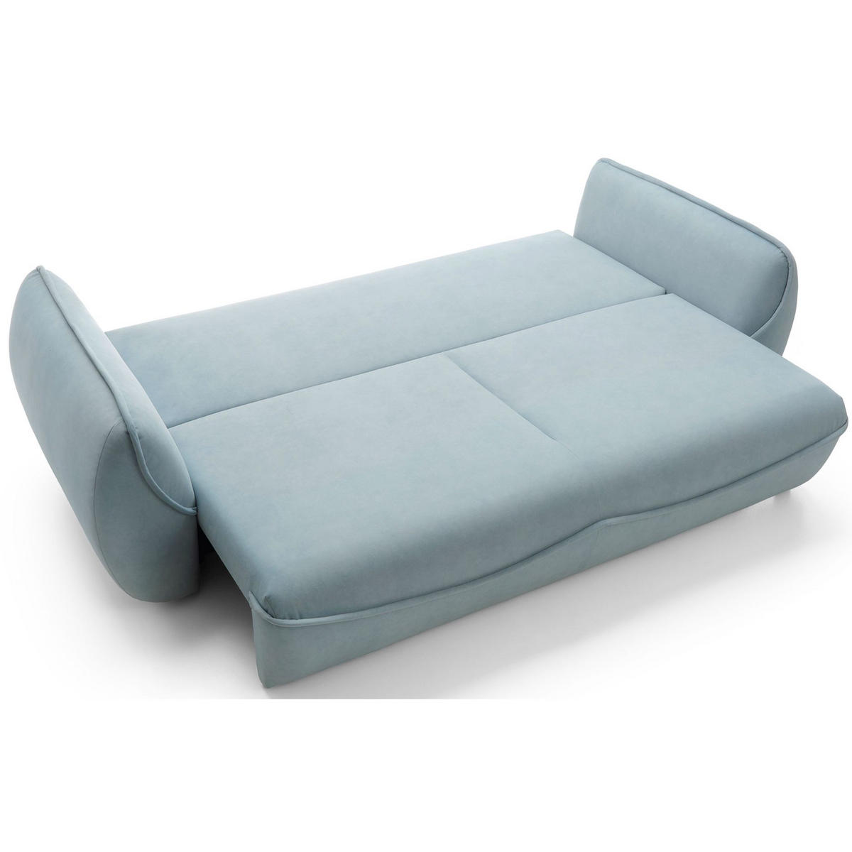 3-SITZER SOFA Cutie Blau Easy-Clean-Velours - Schwarz/Hellblau, Textil (257/90/114cm) - Selsey