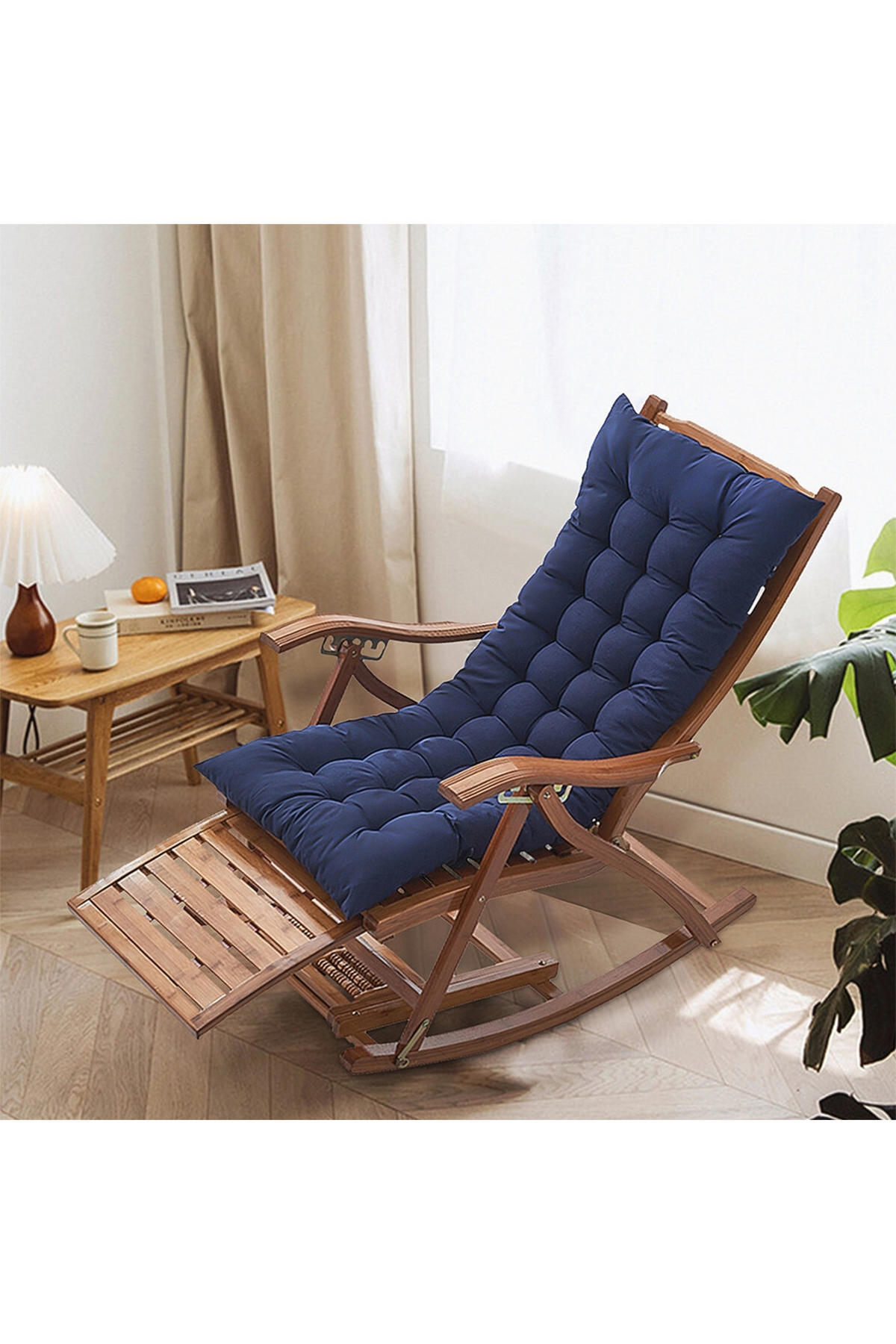 SONNENLIEGENAUFLAGE Dickes, weiches und bequemes Liegestuhlkissen für den Außenbereich 110 cm B x 40 cm - Dunkelblau, Textil (40/110cm) - Livingandhome