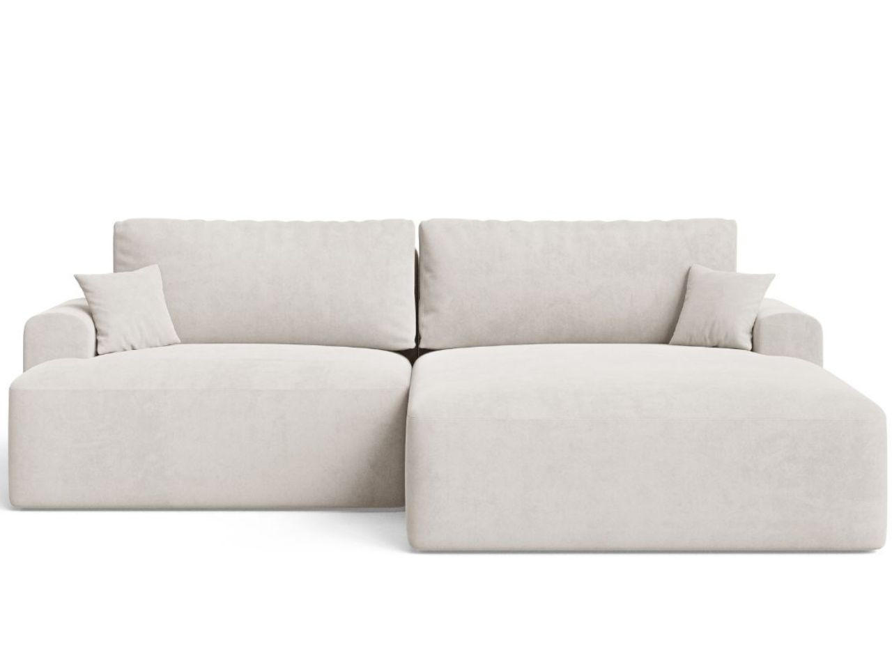 ECKSOFA Serene Ecru Rechts - Ecru, Holz/Textil (145/259cm) - Graingold