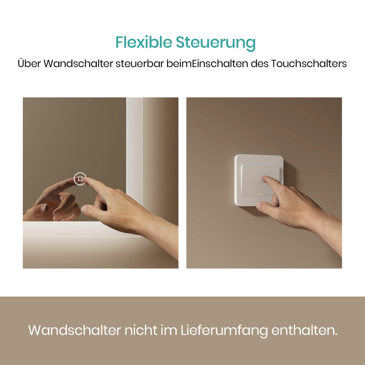 BADSPIEGEL mit Touch-Bedienung Beleuchtung 120/60/3,5 cm - Weiß, Glas (60/3.5/120cm) - EMKE