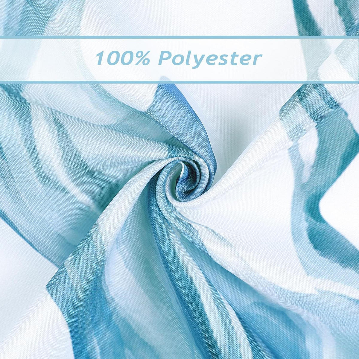 DUSCHVORHANG Blau Ozean nautisch Stoff Polyester schimmelresistent wasserdicht waschbar Badezimmer mit Haken - Blau, Textil (108/180cm) - MCBOSON